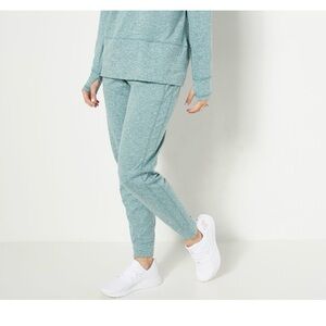 Susan Graver SG Sport Joggers • 3X • Heather Green • Comfy & Cute